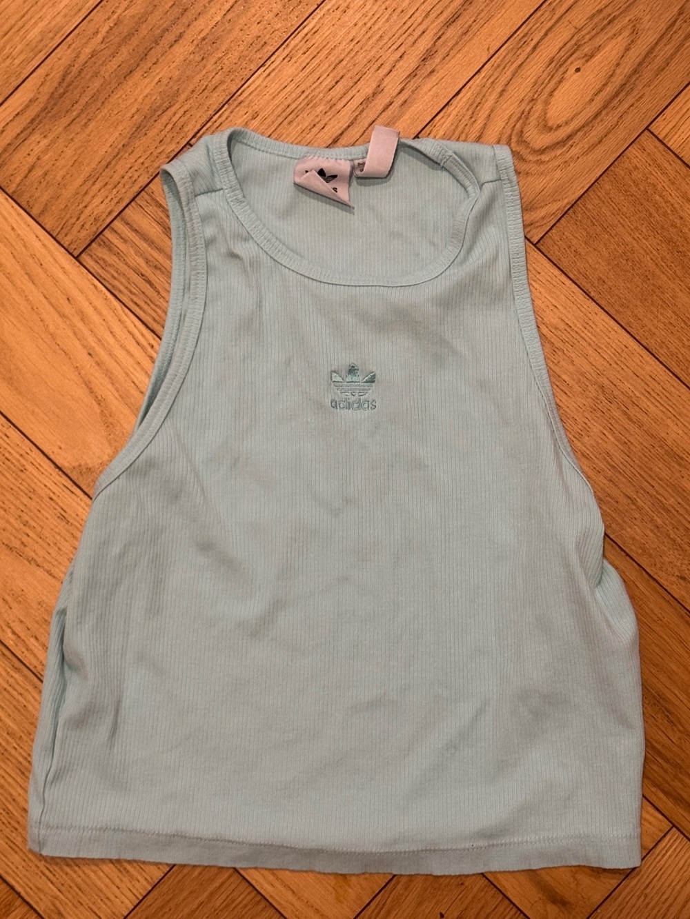 Adidas Essentials Rib Turquoise Tanktop - Picture 3 of 4